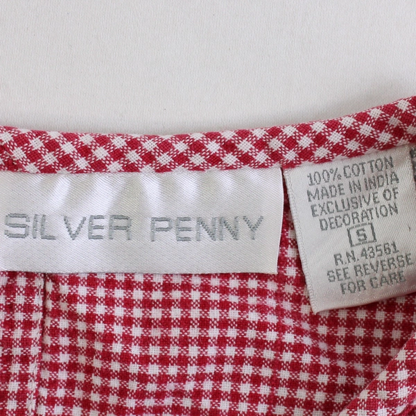 Silver Penny Red and White Checkered Dress Women's Size Small 100% Cotton