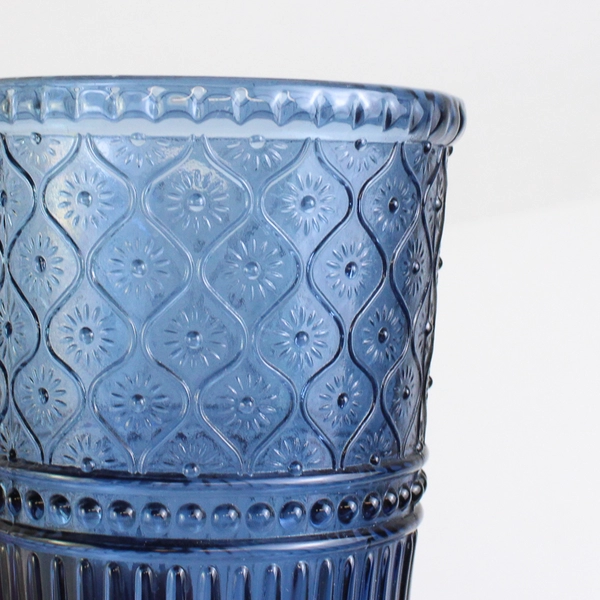 Lot of 4 Godinger Claro Highball Glasses Blue