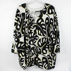 Yarns & Stitches Women's 3X Leaf Design Button Up Cardigan