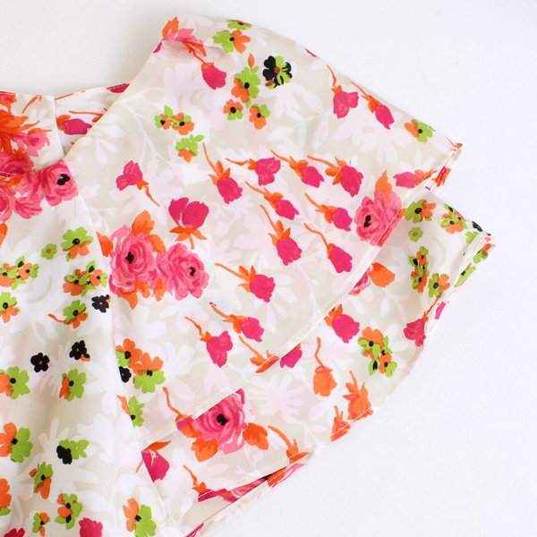 Zac & Rachel Women's 3X Pink and Cream Floral Blouse