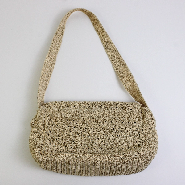 Liz Claiborne Small Beige Handbag Clutch With Shoulder Strap