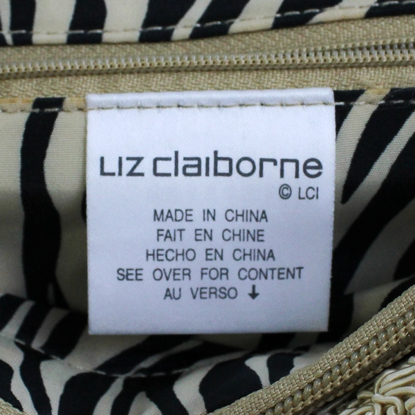 Liz Claiborne Small Beige Handbag Clutch With Shoulder Strap