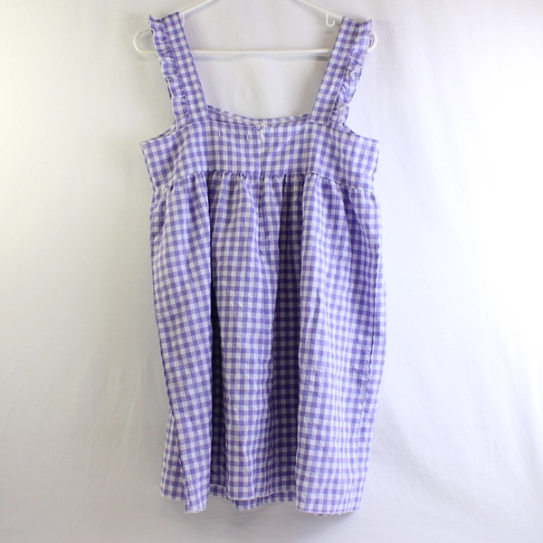 SHEIN Women's M/US 6 Purple Gingham Baby Doll Dress