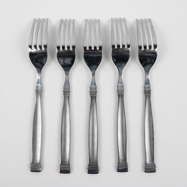 Lot Of 5 Cambridge Silver Prato Sand (Stainless) Flatware Salad Forks 7.25" Long