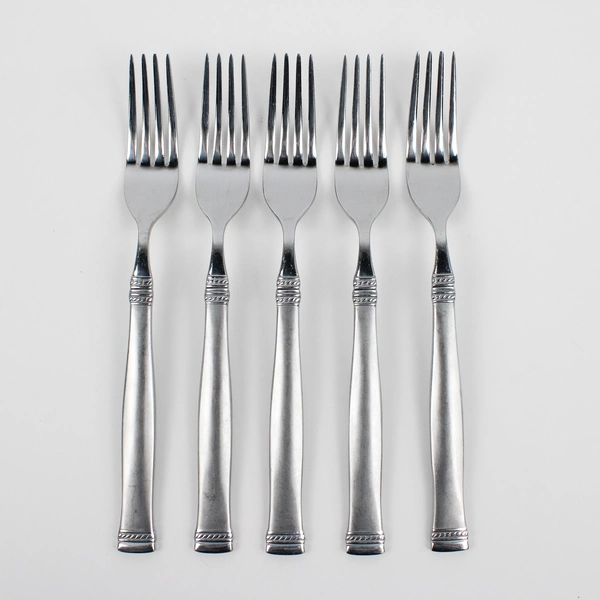 Lot Of 5 Cambridge Silver Prato Sand (Stainless) Flatware Dinner Forks 8.5" Long