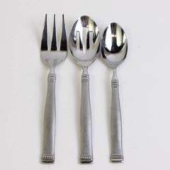 Lot Of 3 Cambridge Silver Prato Sand (Stainless) Flatware Serving Set Fork Spoon