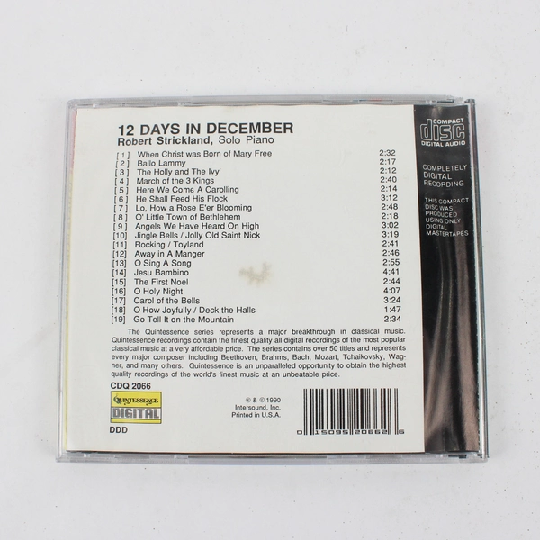 12 Days in December Carols for Solo Piano CD, 1990