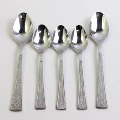 Lot Of 5 Cambridge Silver Riverdale Flatware 2 Soup Spoons & 3 Teaspoons