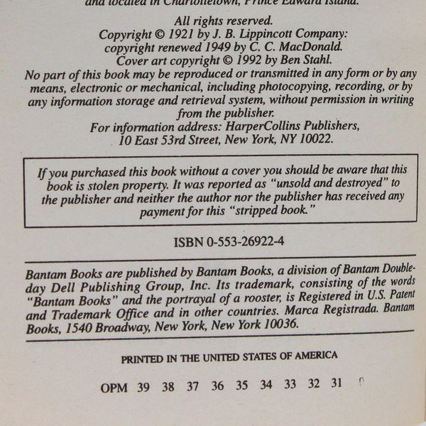 Rilla of Ingleside by L M Montgomery 1992 PB An Anne of Green Gables #8