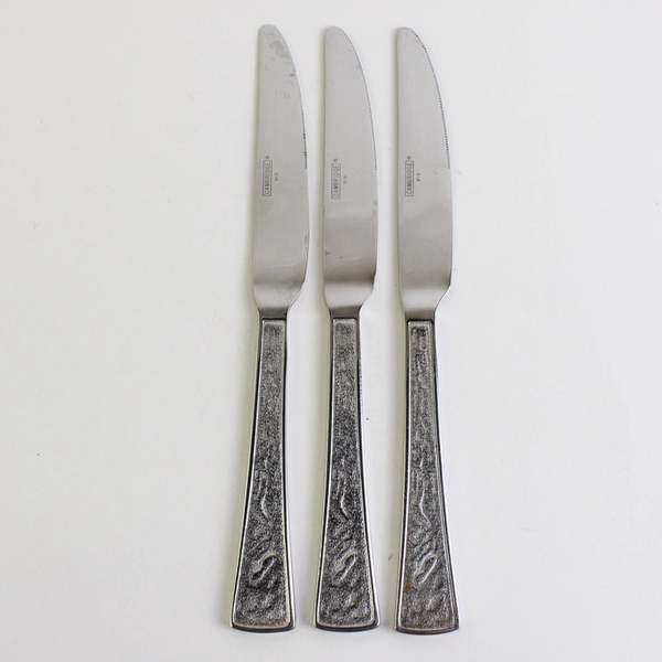 Lot Of 3 Cambridge Silver Riverdale (Stainless) Flatware Dinner Knives 9" Long