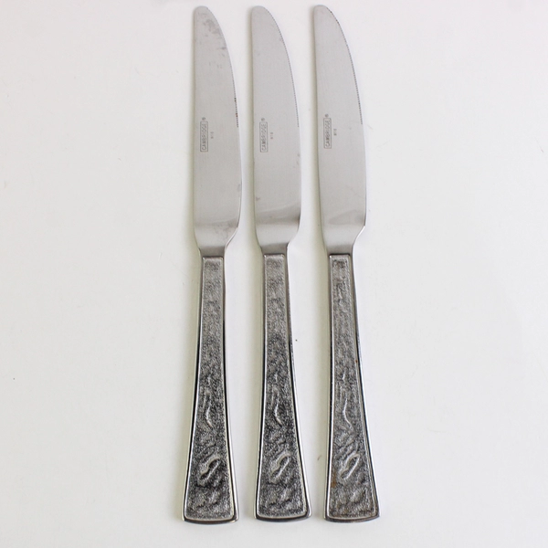 Lot Of 3 Cambridge Silver Riverdale (Stainless) Flatware Dinner Knives 9" Long