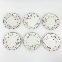 Set of 6 Johnson Brothers Summer Chintz  5 1/2” Saucers Only