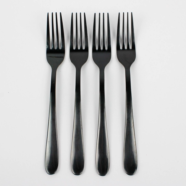 Lot Of 4 Cambridge Silver Rhiannon Black (Stainless) Flatware Dinner Forks 8.25"