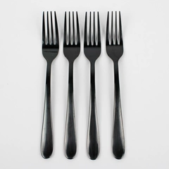 Lot Of 4 Cambridge Silver Rhiannon Black (Stainless) Flatware Dinner Forks 8.25"