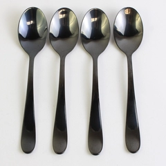 Lot Of 4 Cambridge Silver Rhiannon Black (Stainless) Flatware Teaspoons 7" Long