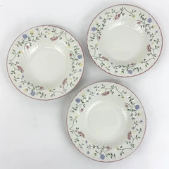 Set of 3 Johnson Brothers Summer Chintz Round 8.5 Inch Pasta Or Coupe Soup Bowls