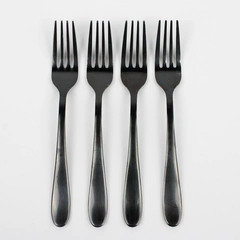 Lot Of 4 Cambridge Silver Rhiannon Black (Stainless) Flatware Salad Fork 7" Long