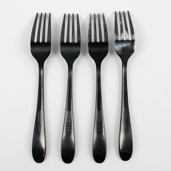 Lot Of 4 Cambridge Silver Rhiannon Black (Stainless) Flatware Salad Fork 7" Long