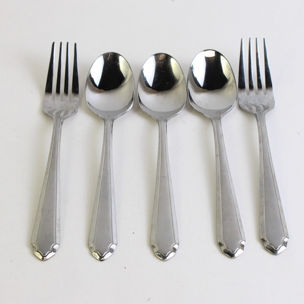 Lot Of 5 Hampton Silversmiths Quattro (Stainless) Flatware 3 Teaspoon Salad Fork
