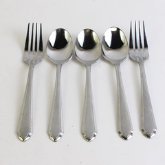 Lot Of 5 Hampton Silversmiths Quattro (Stainless) Flatware 3 Teaspoon Salad Fork