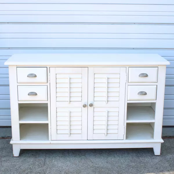 American Signature Collection Plantation Cove White Console Sofa Table 