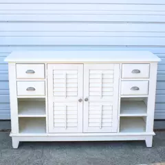 American Signature Collection Plantation Cove White Console Sofa Table 