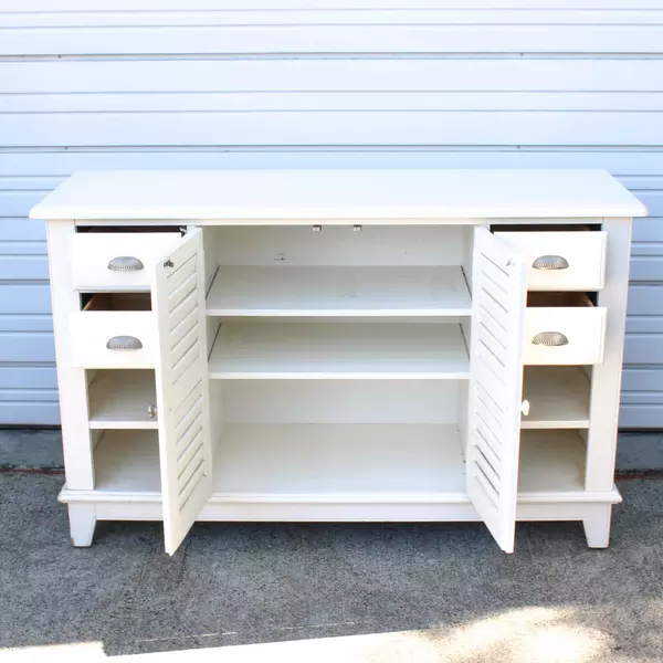 American Signature Collection Plantation Cove White Console Sofa Table 