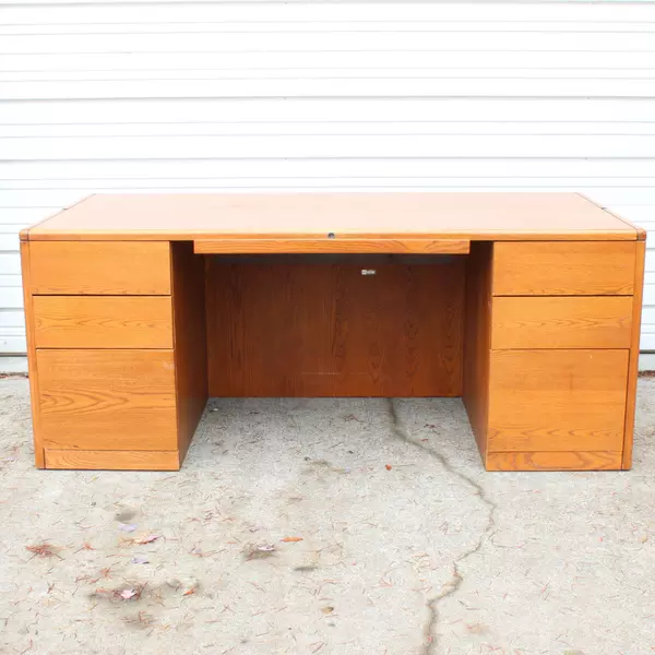 Smith Brother's 72" Wooden Office Desk with 6 Drawers Solid Wood Workstation