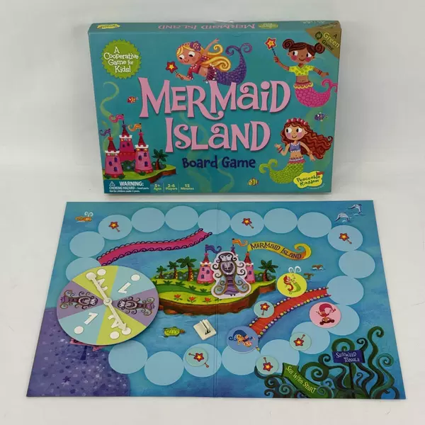 Mermaid Island Kids Board Game Complete Peaceable Kingdom 2010
