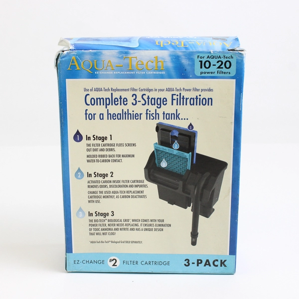 Aqua-Tech EZ-Change No.2 3-Pack Aquarium Filter Cartridge (10-20 Power Filter)