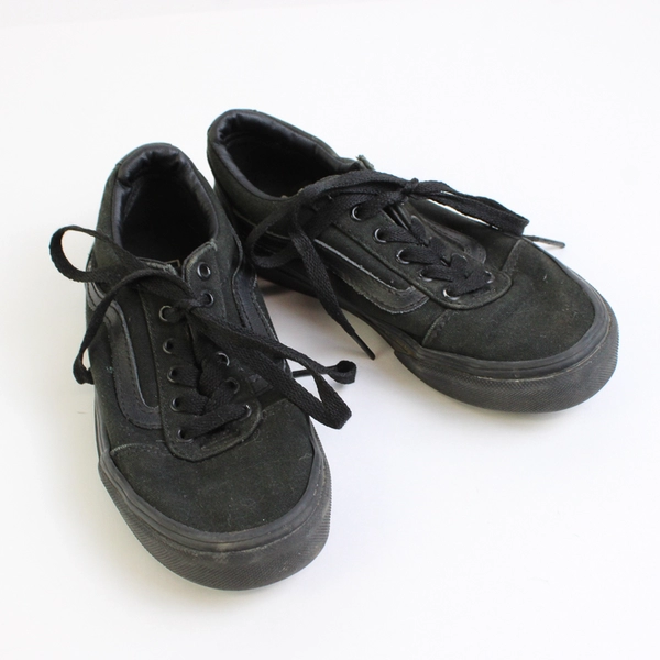 Vans Little Kids Old Skool Shoes Black Lace Up Side Stripe Youth Size 13