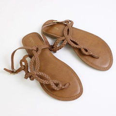 Merona Sandals Braided Solid Brown Color Faux Leather Women's Size 8W