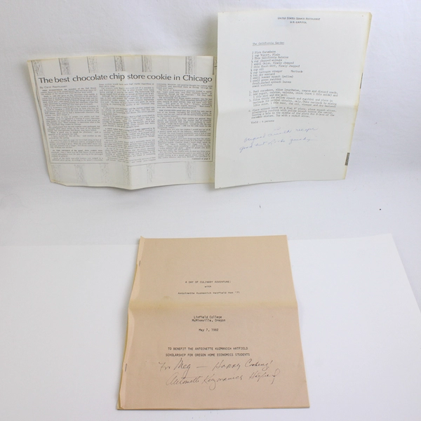 A Day of Culinary Adventure with Antoinette Kuzmanich Hatfield 1982 Booklet Sign