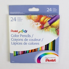 Pentel Arts Color Pencils Assorted Colors 24 Pc Sharpened and Partially Used
