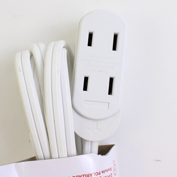 6ft 2-prong Polarized Indoor Extension Cord. Project Source Brand White