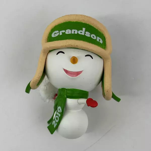 Hallmark Keepsake Ornament 2019 Grandson Snowman Christmas Ornament Plaid Hat