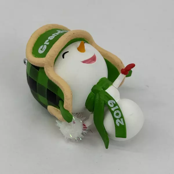 Hallmark Keepsake Ornament 2019 Grandson Snowman Christmas Ornament Plaid Hat
