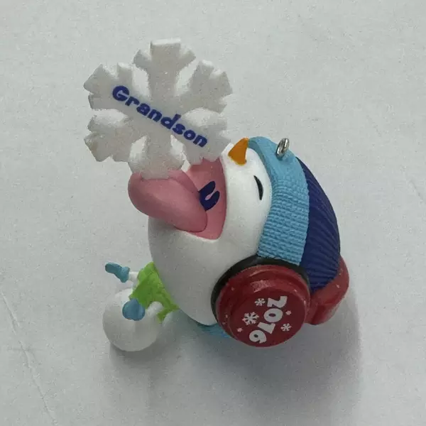 Hallmark Keepsake Ornament 2016 Grandson Snowboy with Snowflake & Headphones