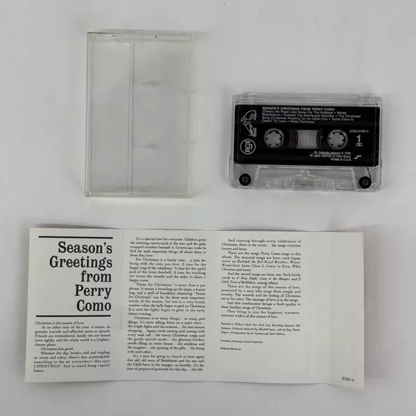 Season's Greetings From Perry Como Cassette BMG Music Originally Recorded 1959