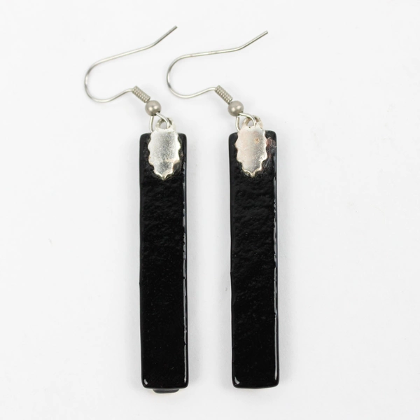 Rainbow Bar Glass Dangle Drop Earrings 2" Stylish Colorful Jewelry Accessory