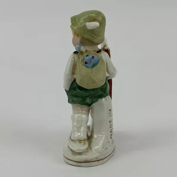 Vintage 4 Inch Porcelain Hiking Boy with Umbrella Figurine 20383 Made in Germany