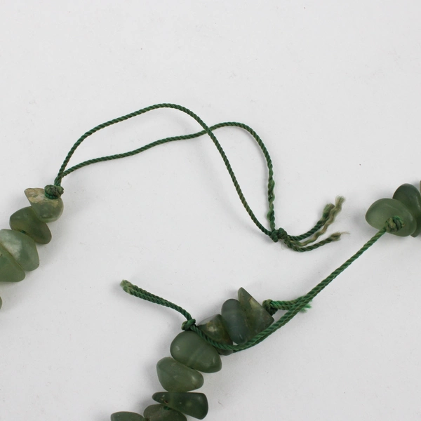 Lot of 2 Green Antigorite Serpentine Beads Jewelry Crafting 16"