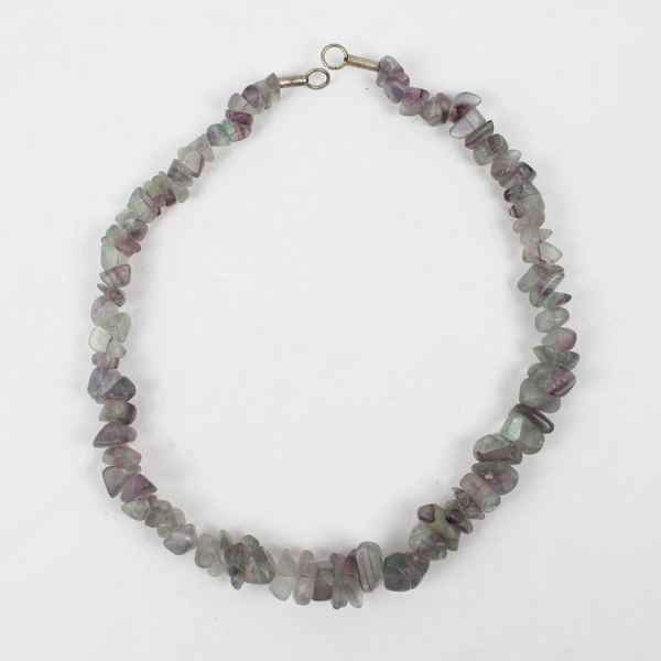 Green and Purple Fluorite Beads Jewelry Crafting 17"