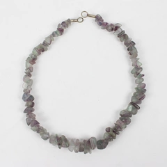 Green and Purple Fluorite Beads Jewelry Crafting 17"