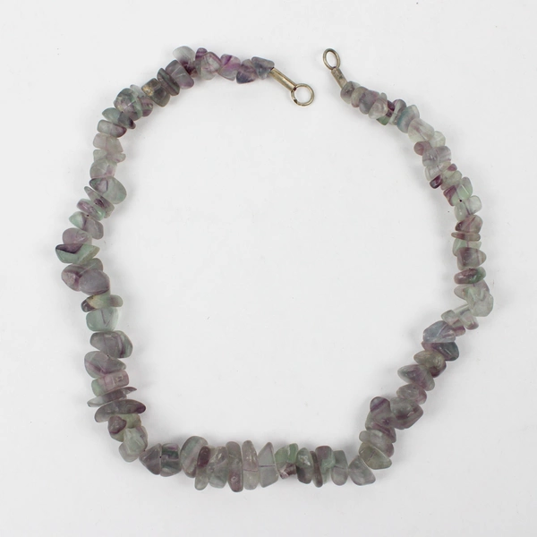 Green and Purple Fluorite Beads Jewelry Crafting 17"