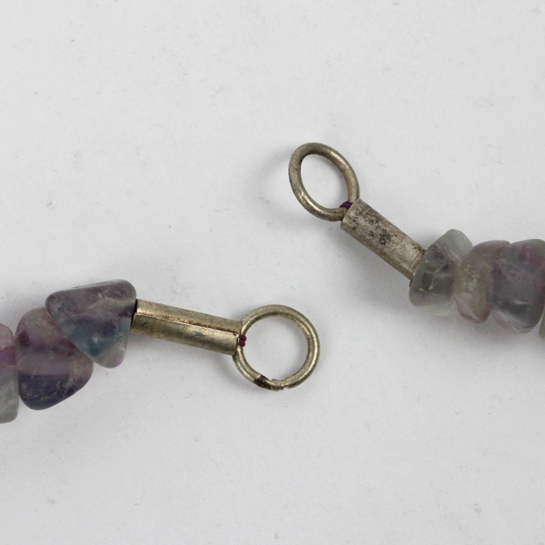 Green and Purple Fluorite Beads Jewelry Crafting 17"