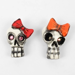 Lot of 2 Clay Skull Pendants By Millicent