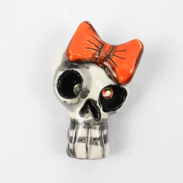 Lot of 2 Clay Skull Pendants By Millicent