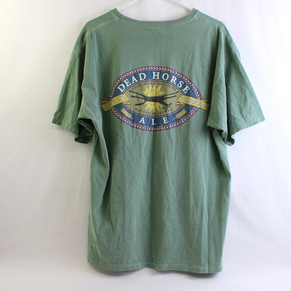 Moab Brewery Dead Horse Ale Green T-Shirt Men's XL FLAWED