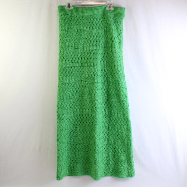 MNG Women's S Green Crochet Maxi Skirt